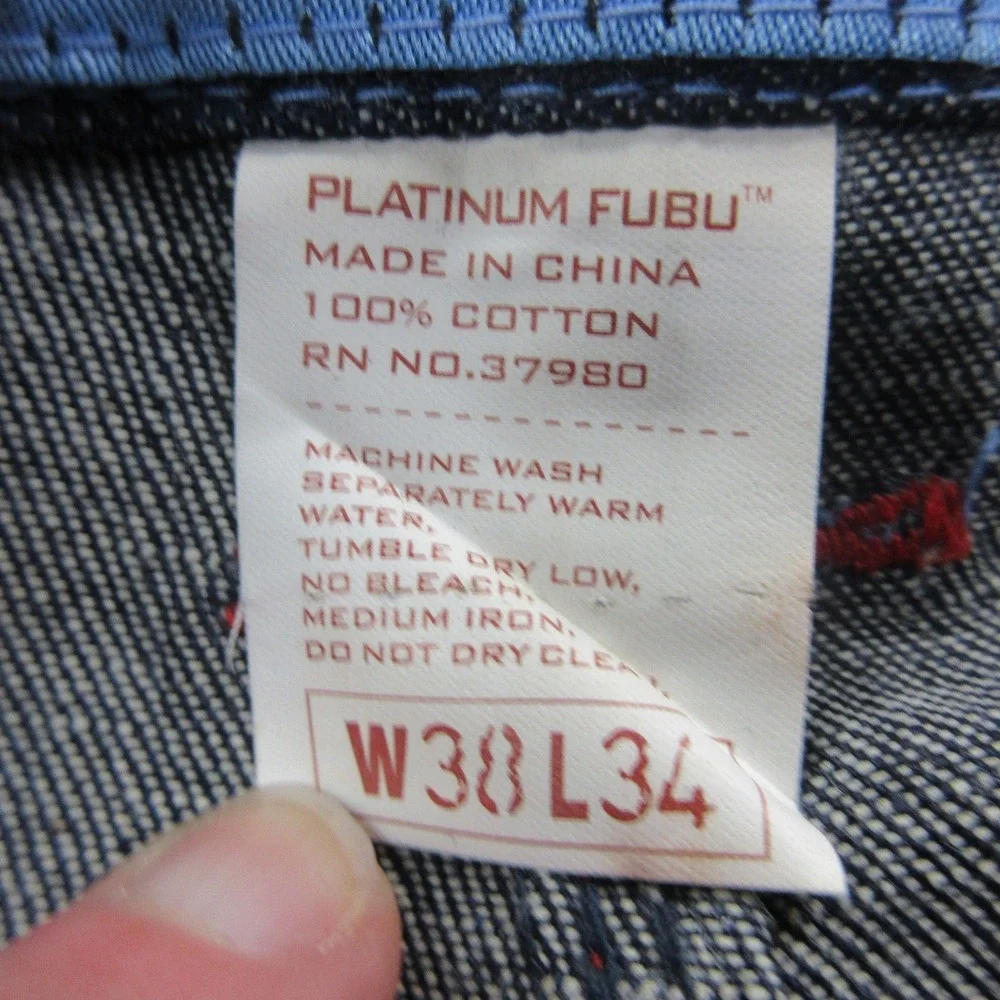 Vintage Platinum FUBU Jeans Mens 38x34 Relaxed Straight Fat Albert Denim Y2K‎